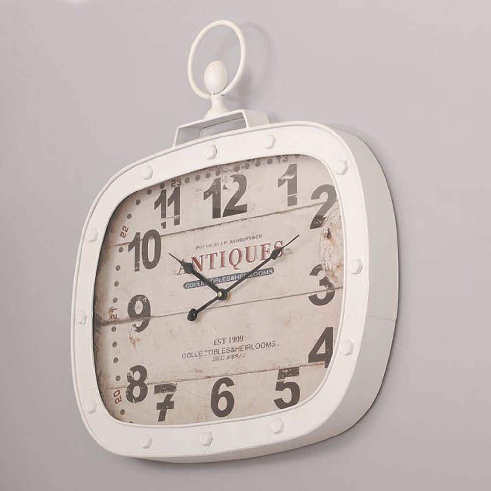 Metall Wanduhr ANTIQUES im Vintage-Design 56cm