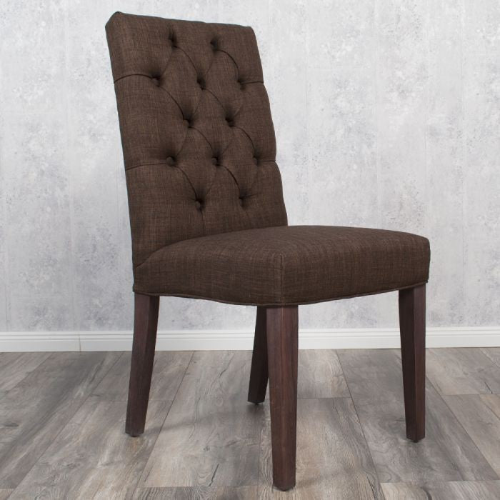 Stuhl PARIS Leinenbezug Brown