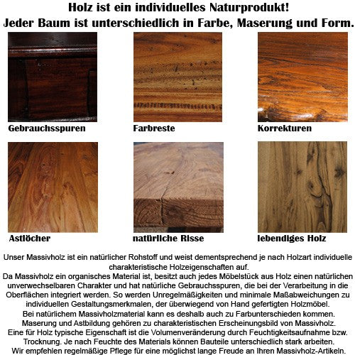 Massivholz Beistelltisch KITAR-A 50cm Mangoholz natural Handmade