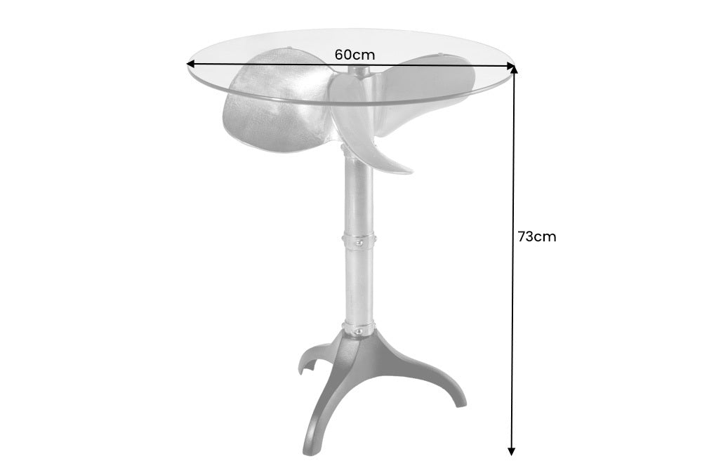 Maritimer Design-Tisch ELICA H73xD60cm kupfer schwarz Beistelltisch