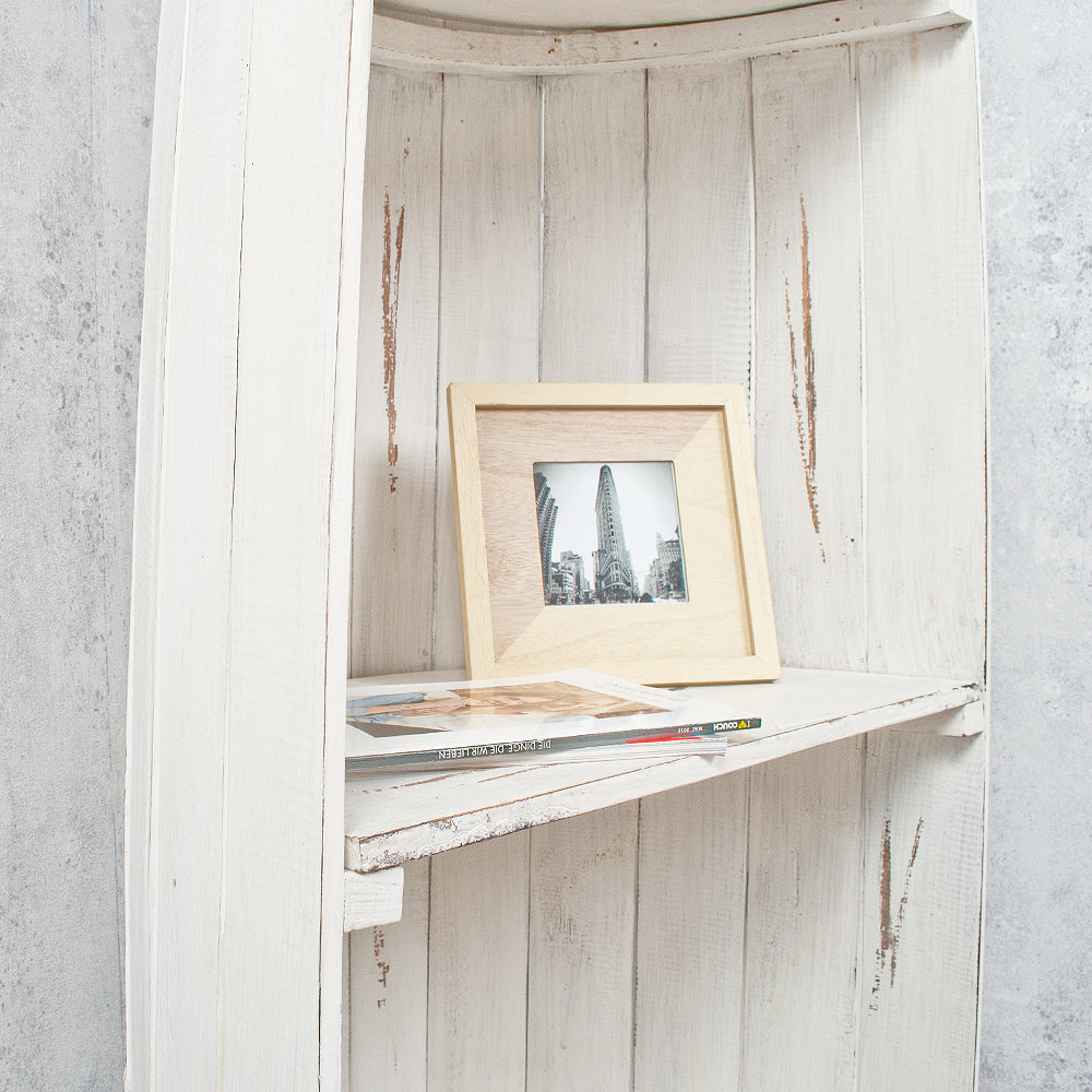 Massivholz Bootsregal / Bücherregal BALI ca. 200cm Antique White