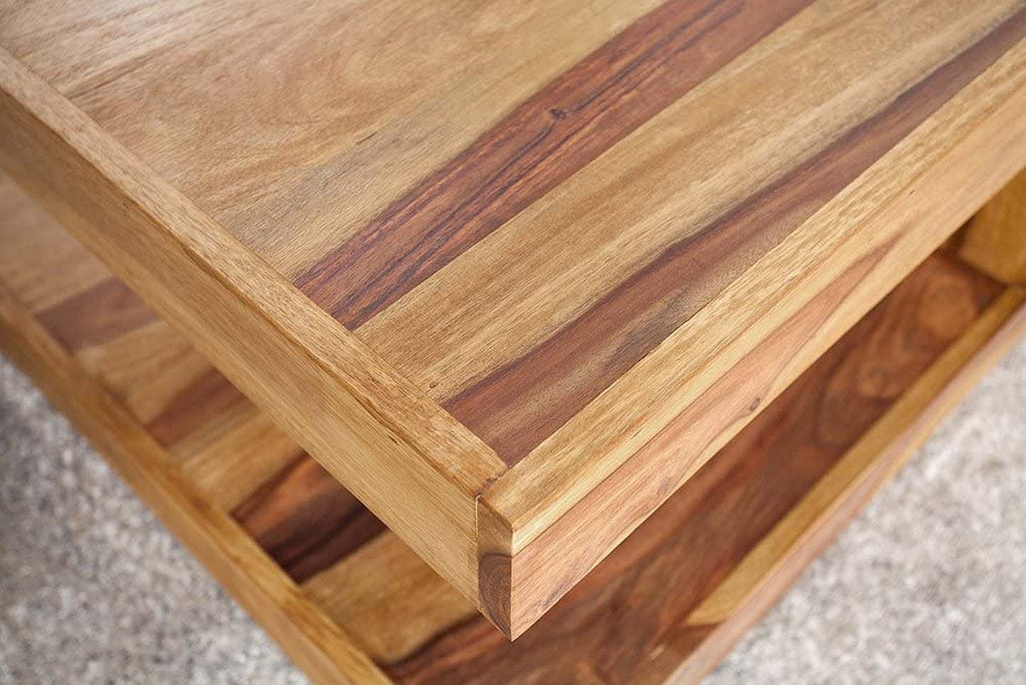 Puristischer Couchtisch SHIVA ca.80x80cm massiv Palisander