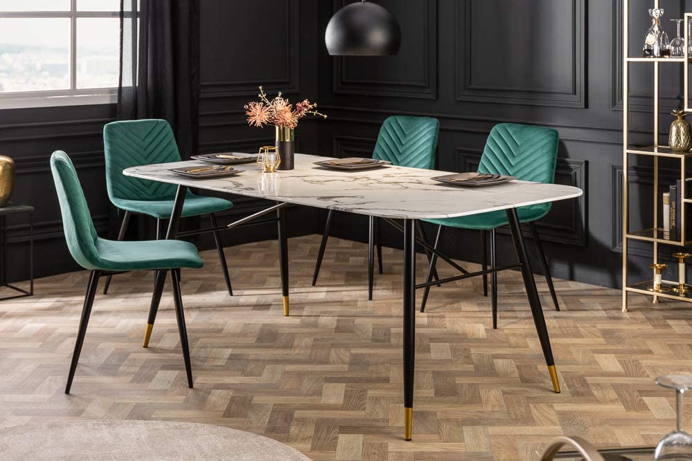 Eleganter Esstisch ROMA 180cm weiss Marmor-Optik