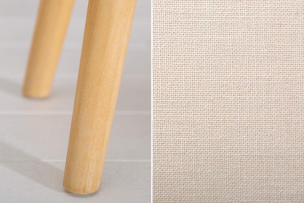 Elegante Sitzbank CAROLIN 90cm beige Polsterbank Armlehne