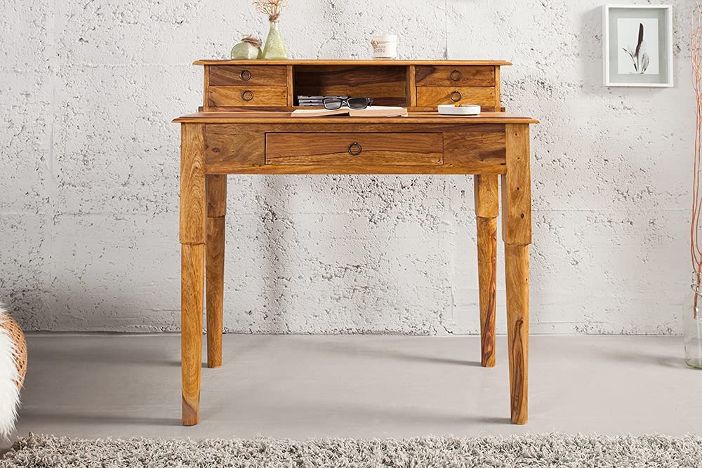 Massiver Sekretär BOMBAY 90cm natural Palisander Schreibtisch