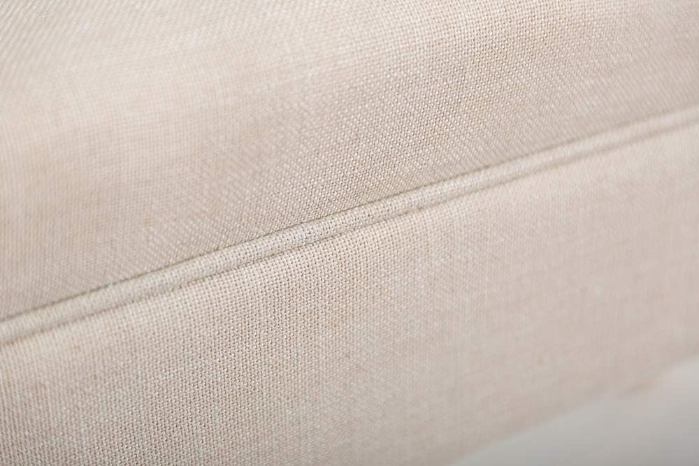 Elegante Sitzbank CAROLIN 90cm beige Polsterbank Armlehne