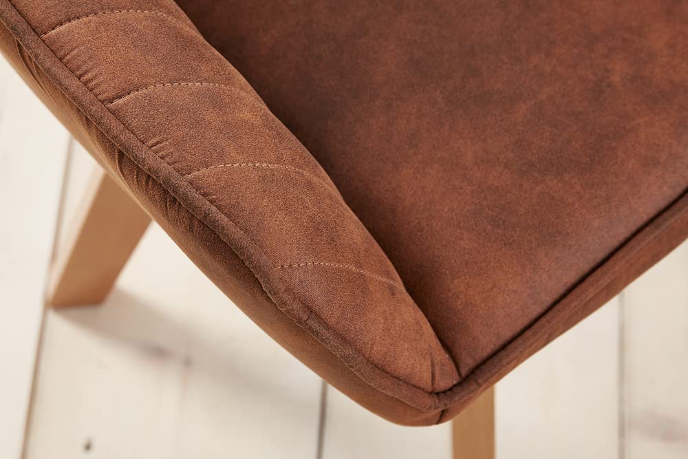 Moderner Drehstuhl NOVO used-brown Buchenholz Beine Armlehnen