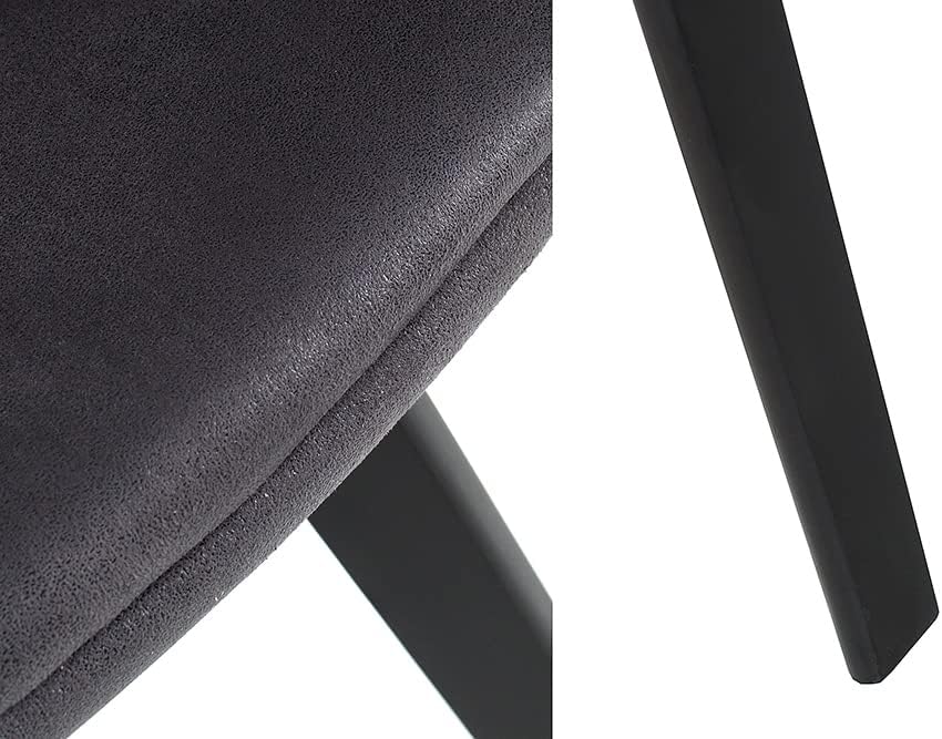 Design Stuhl DENMARK grau Mikrofaser schwarze Holzbeine