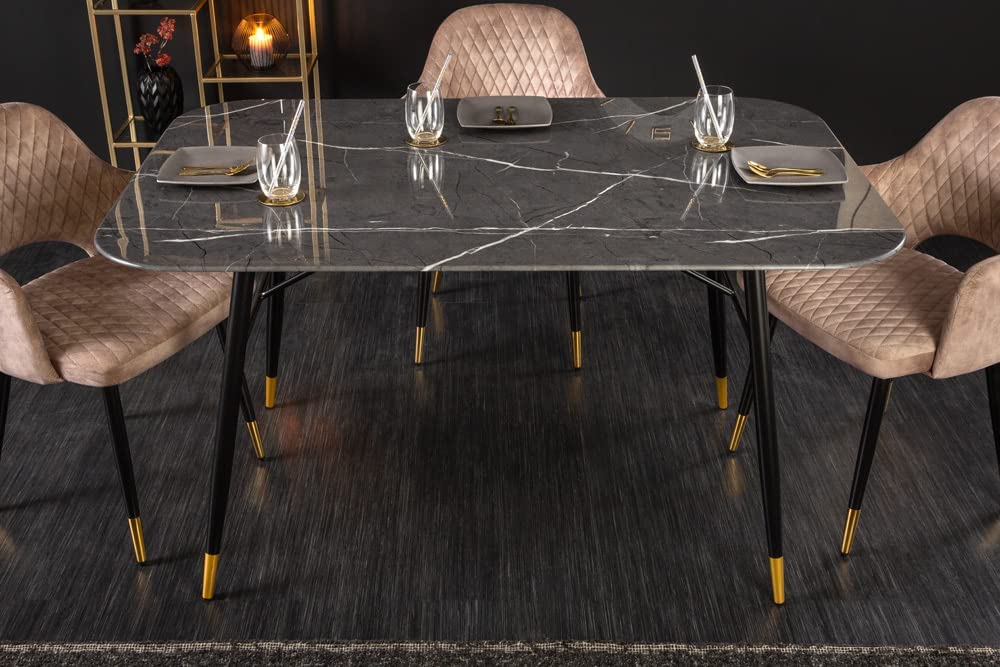 Eleganter Esstisch ROMA 140cm anthrazit Marmor-Optik