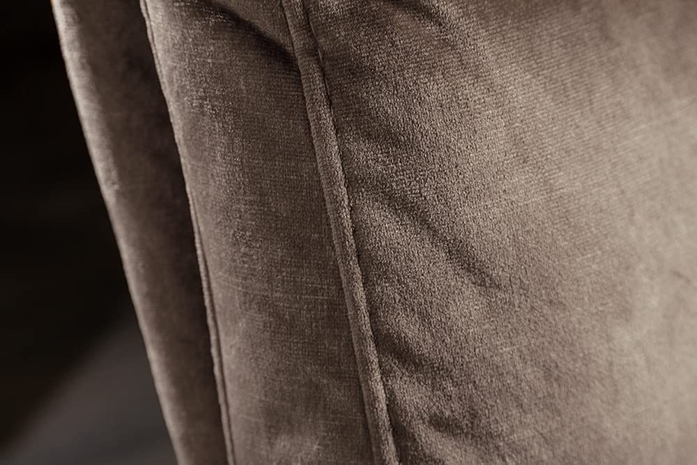 Eleganter Freischwinger Stuhl COMODO Samt taupe mit Griff