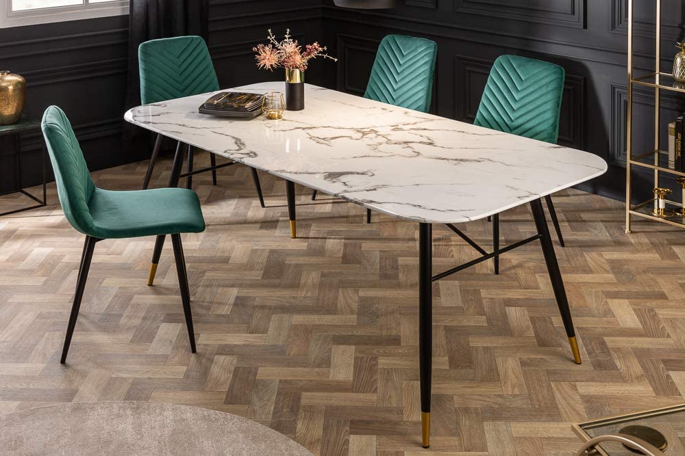Eleganter Esstisch ROMA 180cm weiss Marmor-Optik
