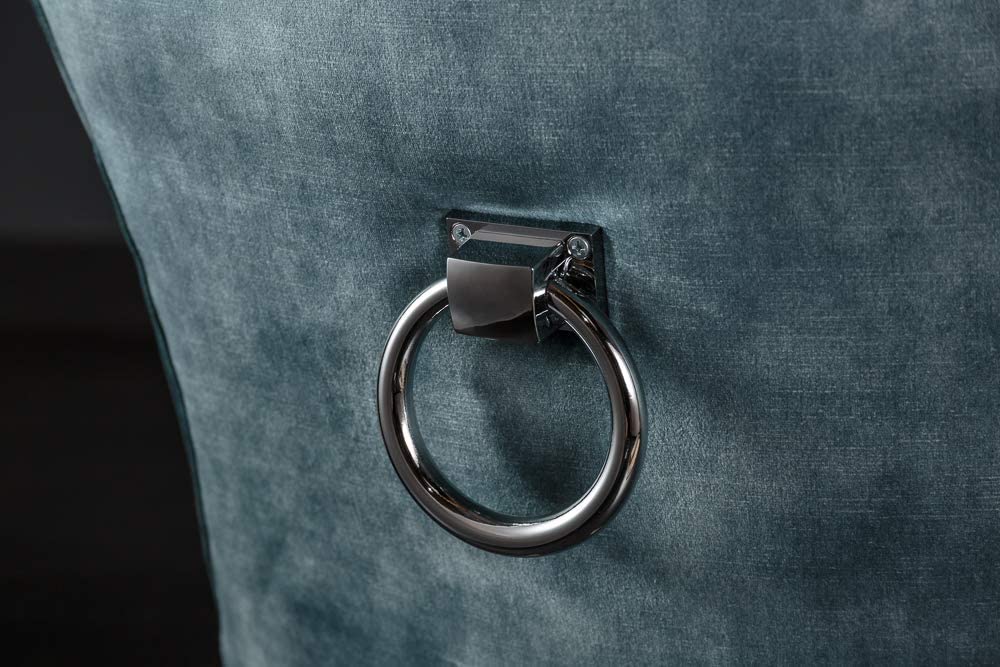 Edler Stuhl MODAN petrol Samt mit Komfortgriff