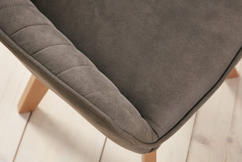 Moderner Drehstuhl NOVO used-grey Buchenholz Beine Armlehnen