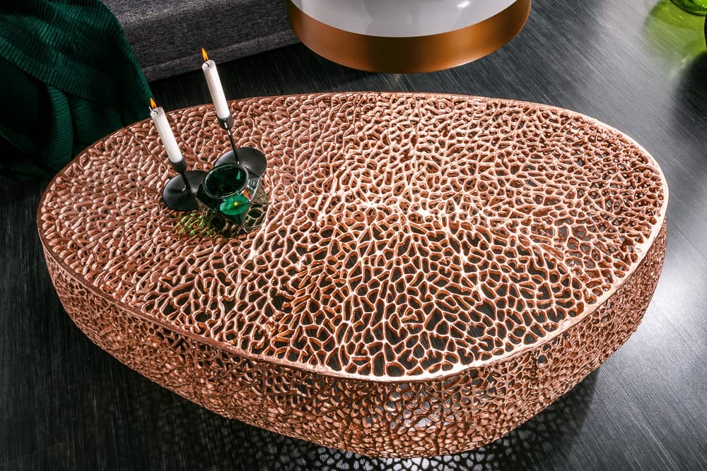 Extravaganter Couchtisch RIXOS ca.120cm Metall kupfer Handarbeit