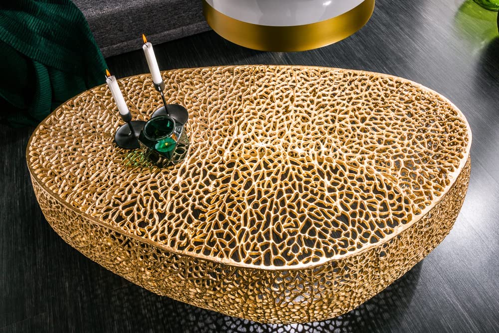 Extravaganter Couchtisch RIXOS ca.120cm Metall gold Handarbeit