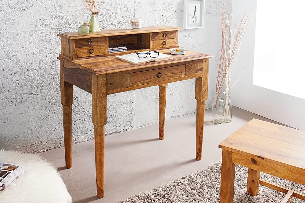 Massiver Sekretär BOMBAY 90cm natural Palisander Schreibtisch