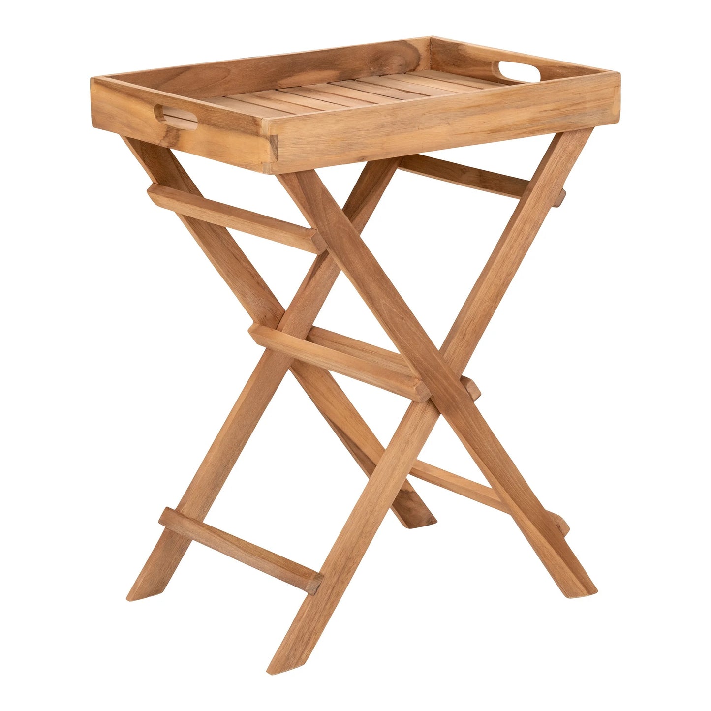 Teak Tablett-Tisch FLEX Natural ca. H50cm