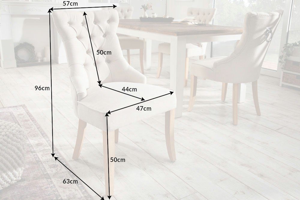 Edler Stuhl MODAN beige Leinen mit Komfortgriff