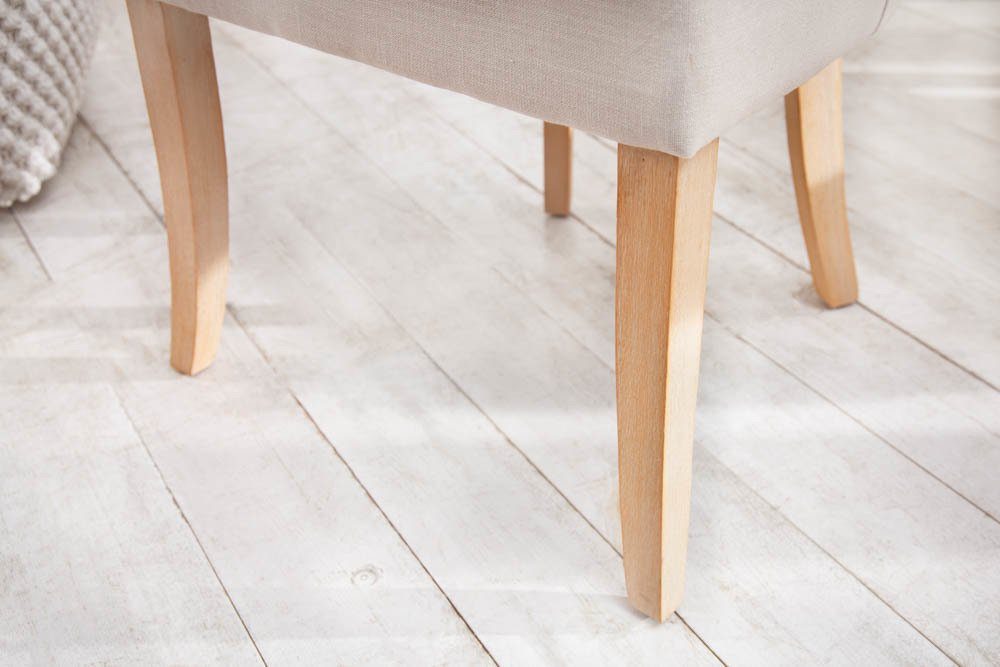 Edler Stuhl MODAN beige Leinen mit Komfortgriff