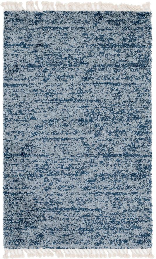 Teppich High Shaggy Rechteckig Blau verschiedene Größen