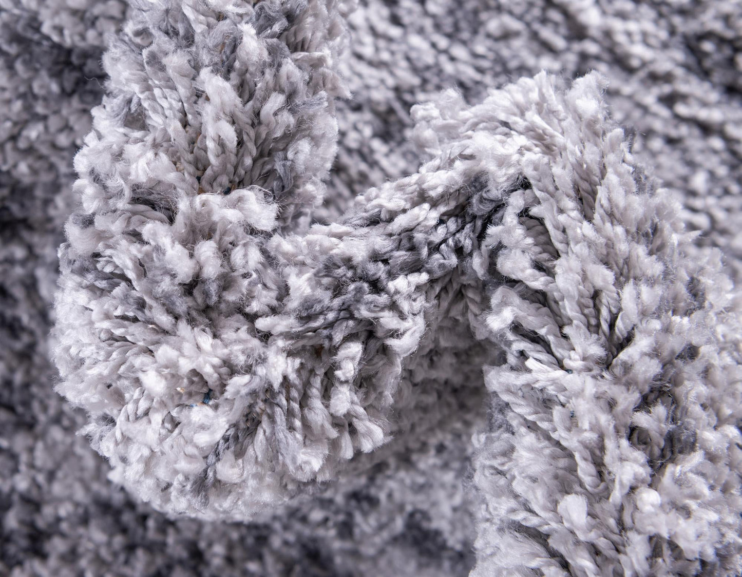 Teppich High Shaggy Läufer Grau 80x250 cm