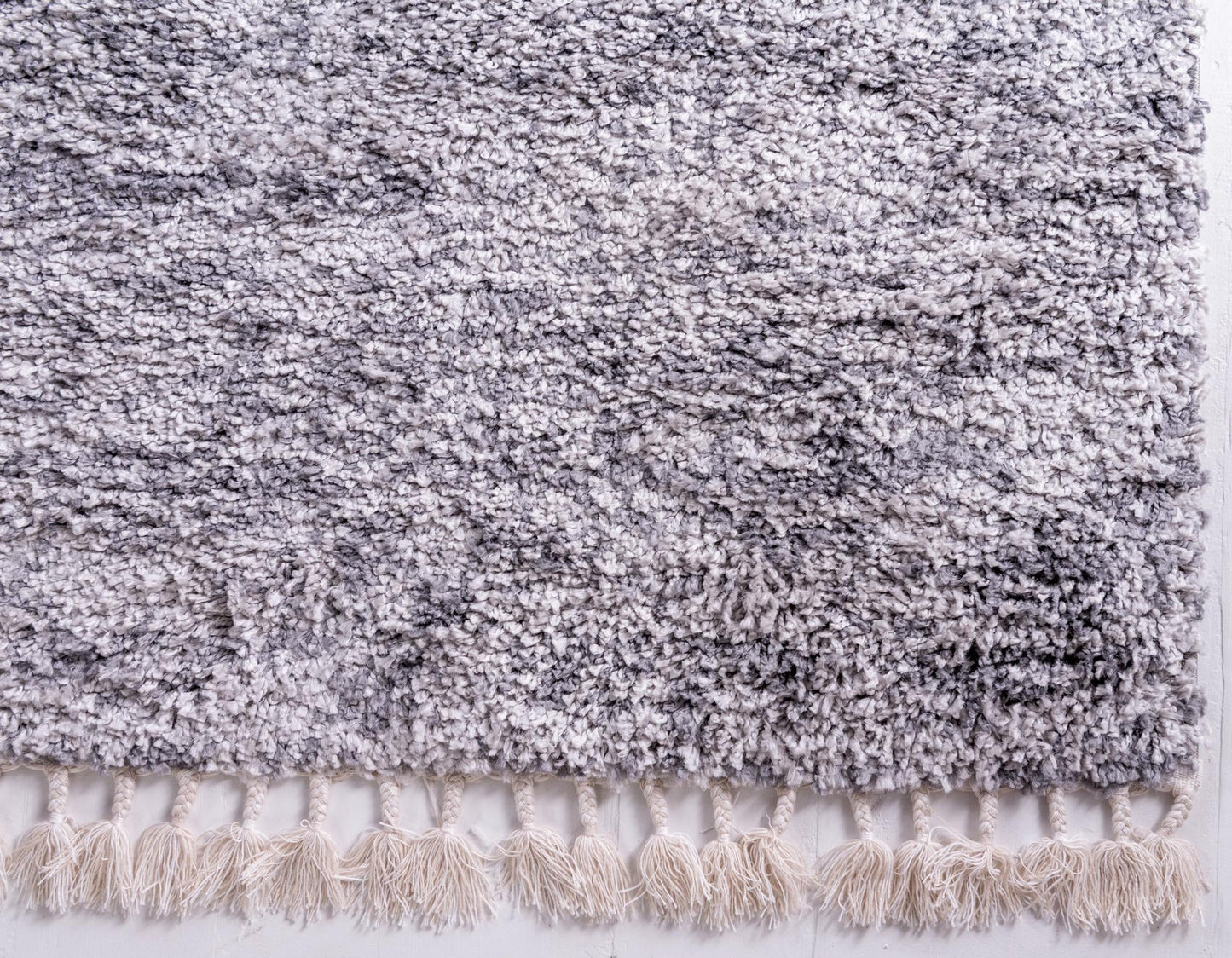 Teppich High Shaggy Läufer Grau 80x250 cm