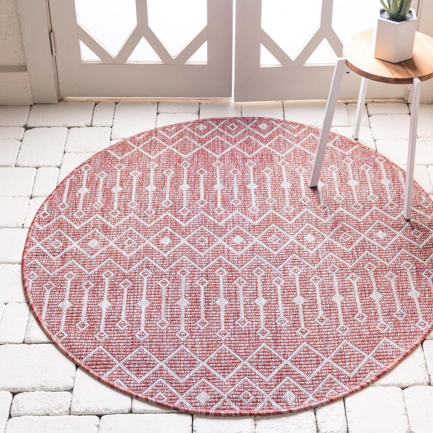 Teppich "OUTDOOR CIATO" Rund Rostrot 120x120 cm