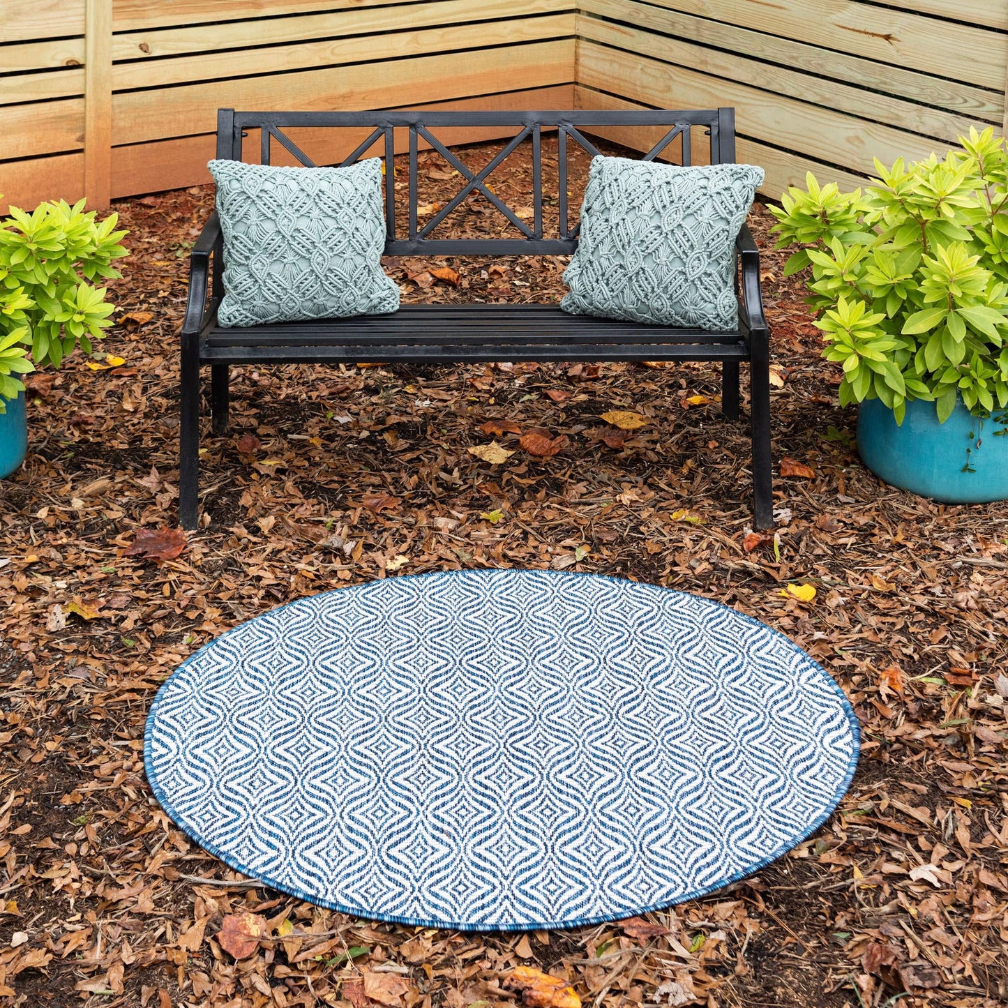Teppich "OUTDOOR CIATO" Rund Marineblau 120x120 cm