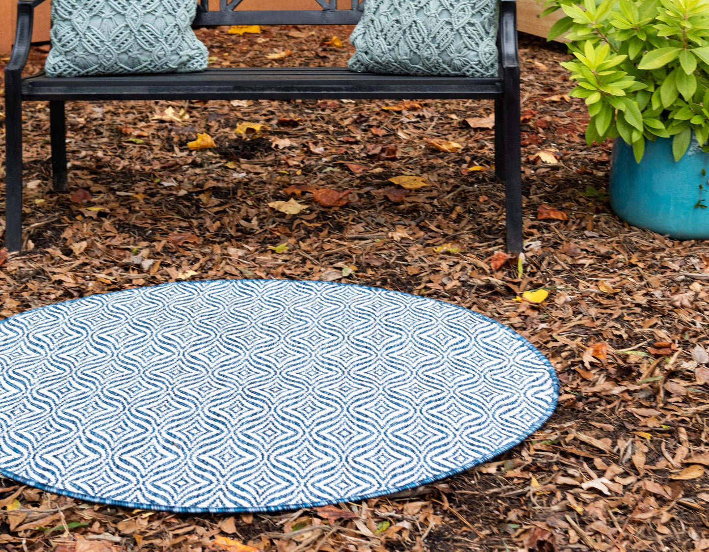 Teppich "OUTDOOR CIATO" Rund Marineblau 120x120 cm