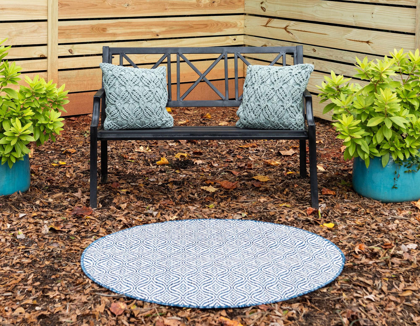 Teppich "OUTDOOR CIATO" Rund Marineblau 120x120 cm