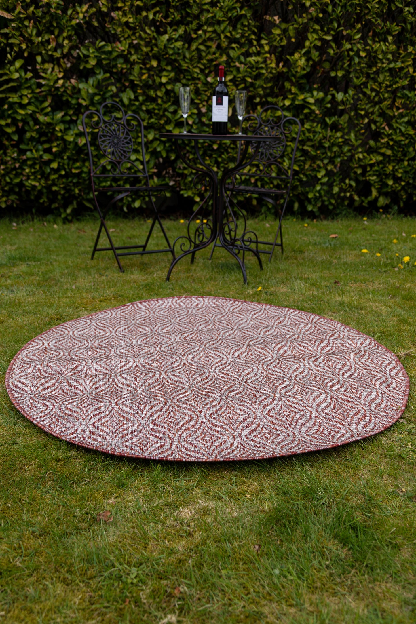 Teppich "OUTDOOR CIATO" Rund Rostrot 120x120 cm