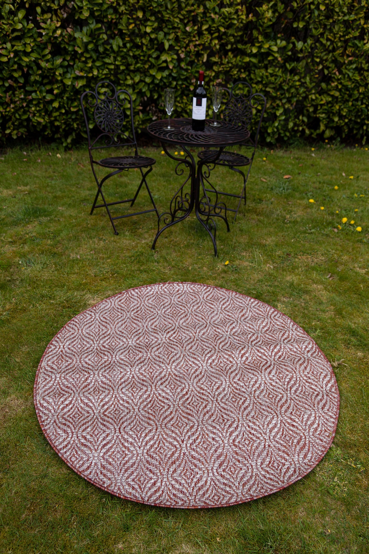 Teppich "OUTDOOR CIATO" Rund Rostrot 120x120 cm