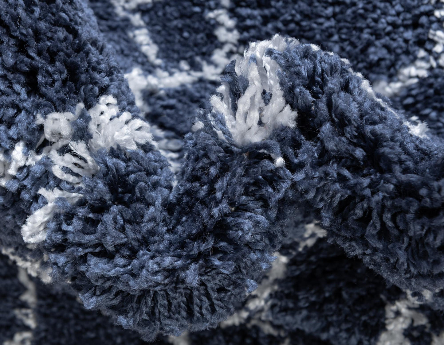 Teppich MARA Shaggy Läufer Marineblau 80x185 cm