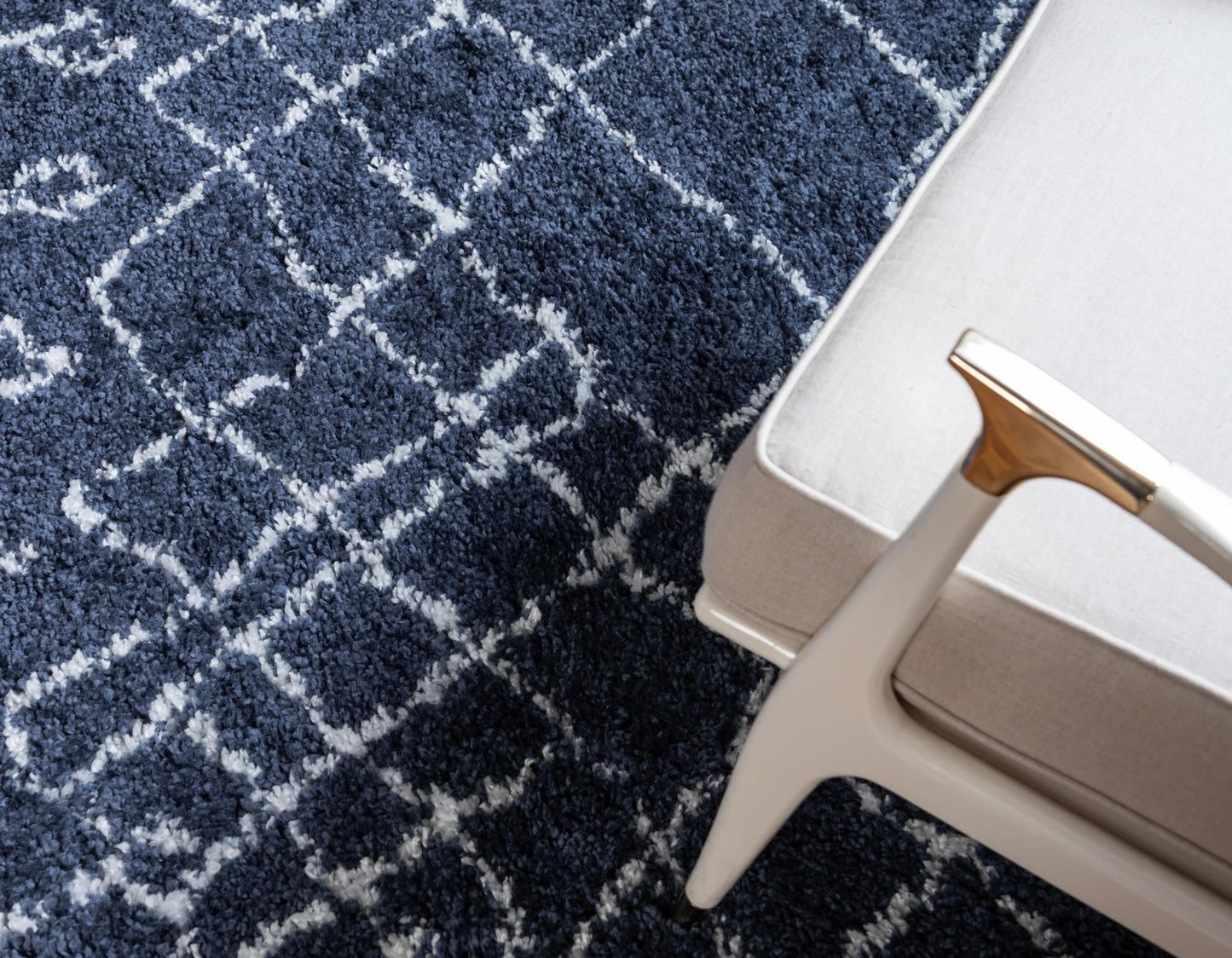 Teppich "MARA Shaggy" Rund Marineblau 150x150 cm