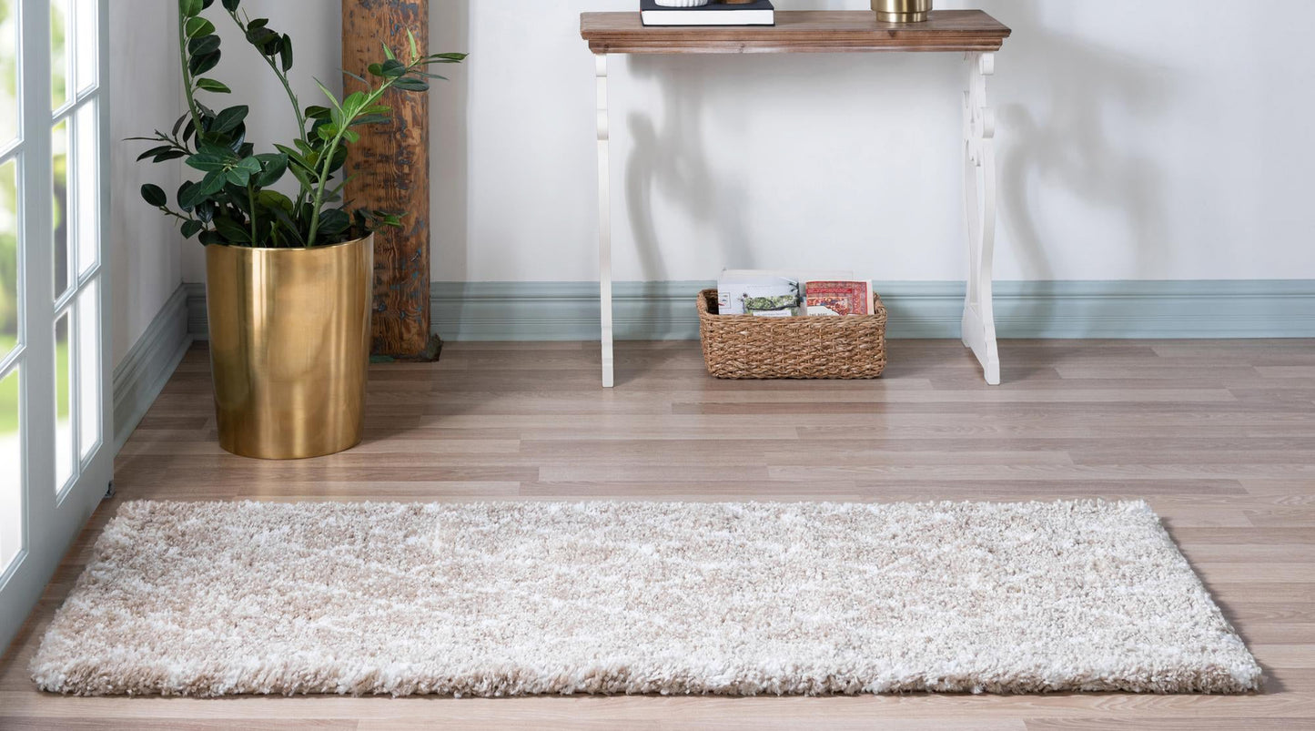 Teppich MARA Shaggy Läufer Braungrau 80x185 cm