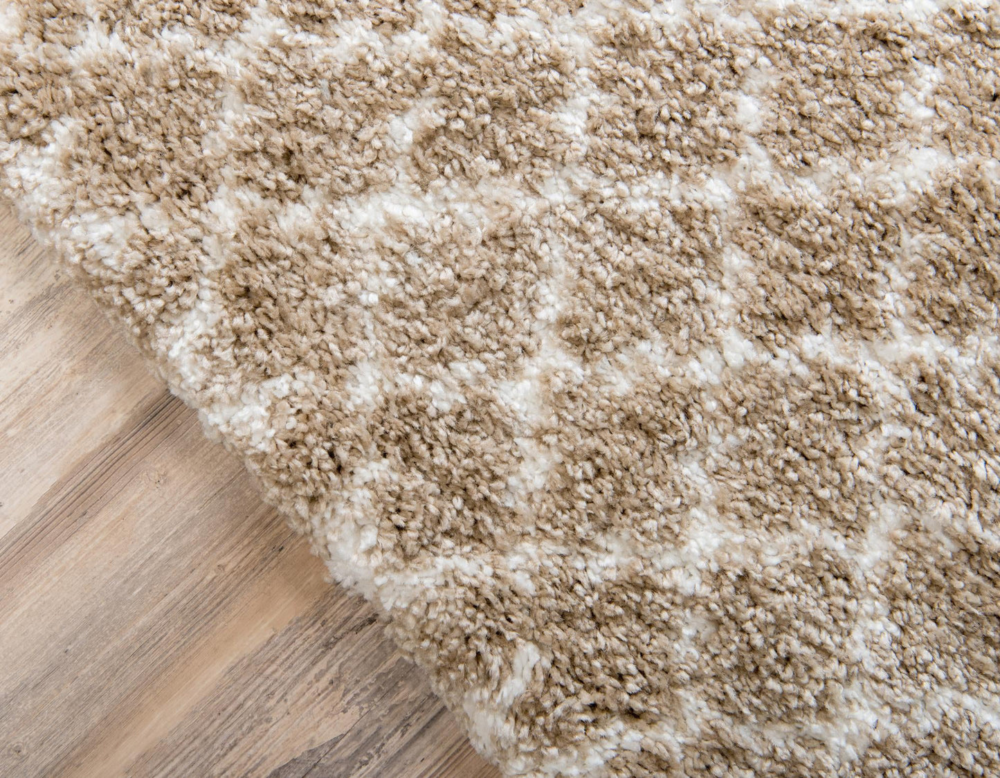 Teppich "MARA Shaggy" Läufer Beige-Grau 80x185 cm