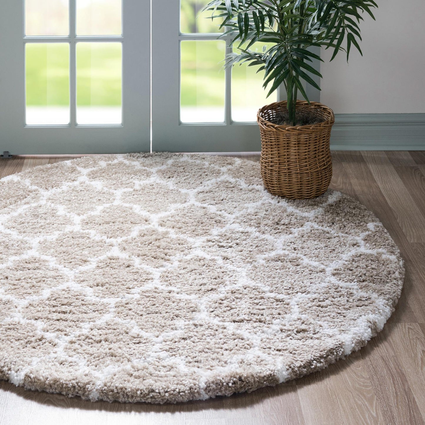 Teppich "MARA Shaggy" Rund Beige-Grau 150x150 cm