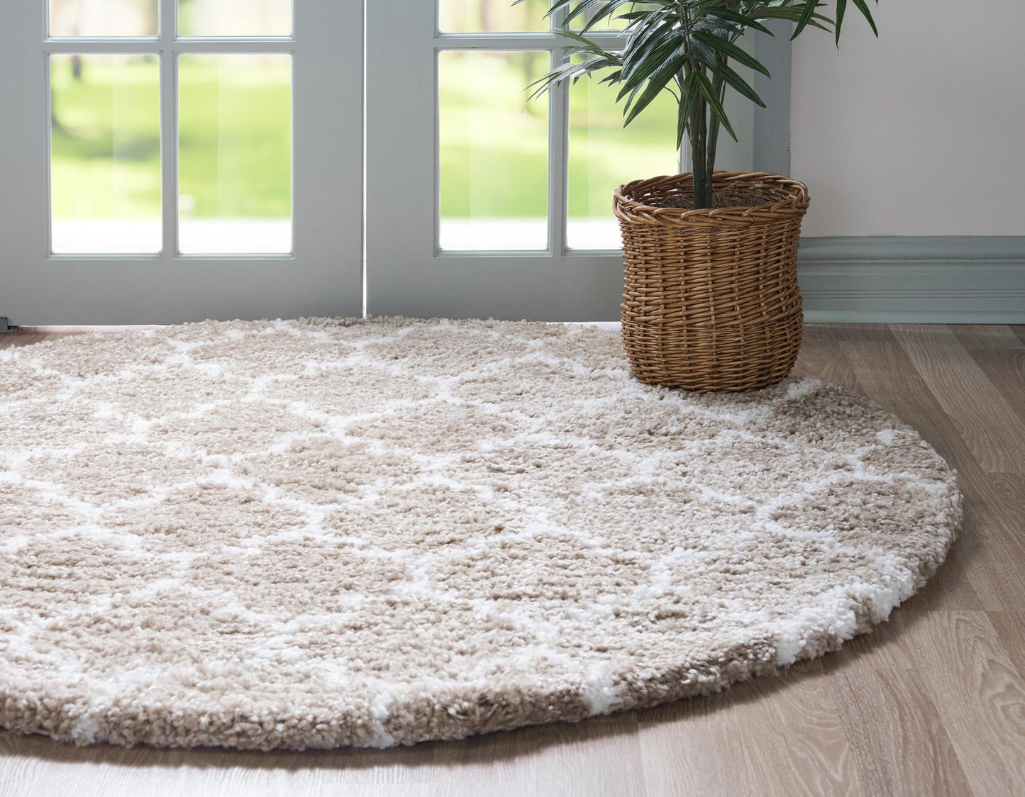 Teppich "MARA Shaggy" Rund Beige-Grau 150x150 cm