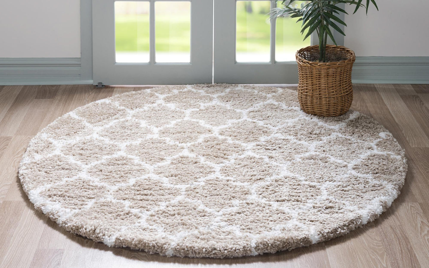 Teppich "MARA Shaggy" Rund Beige-Grau 150x150 cm