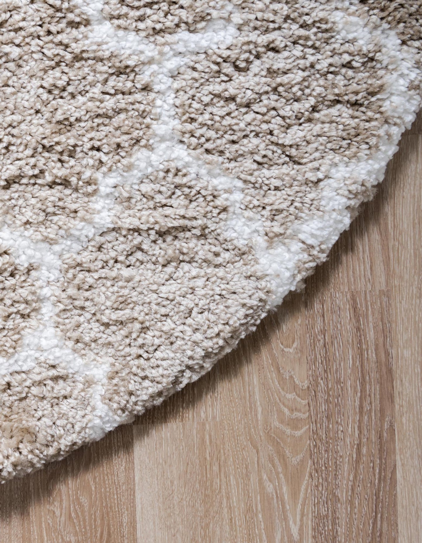 Teppich "MARA Shaggy" Rund Beige-Grau 150x150 cm