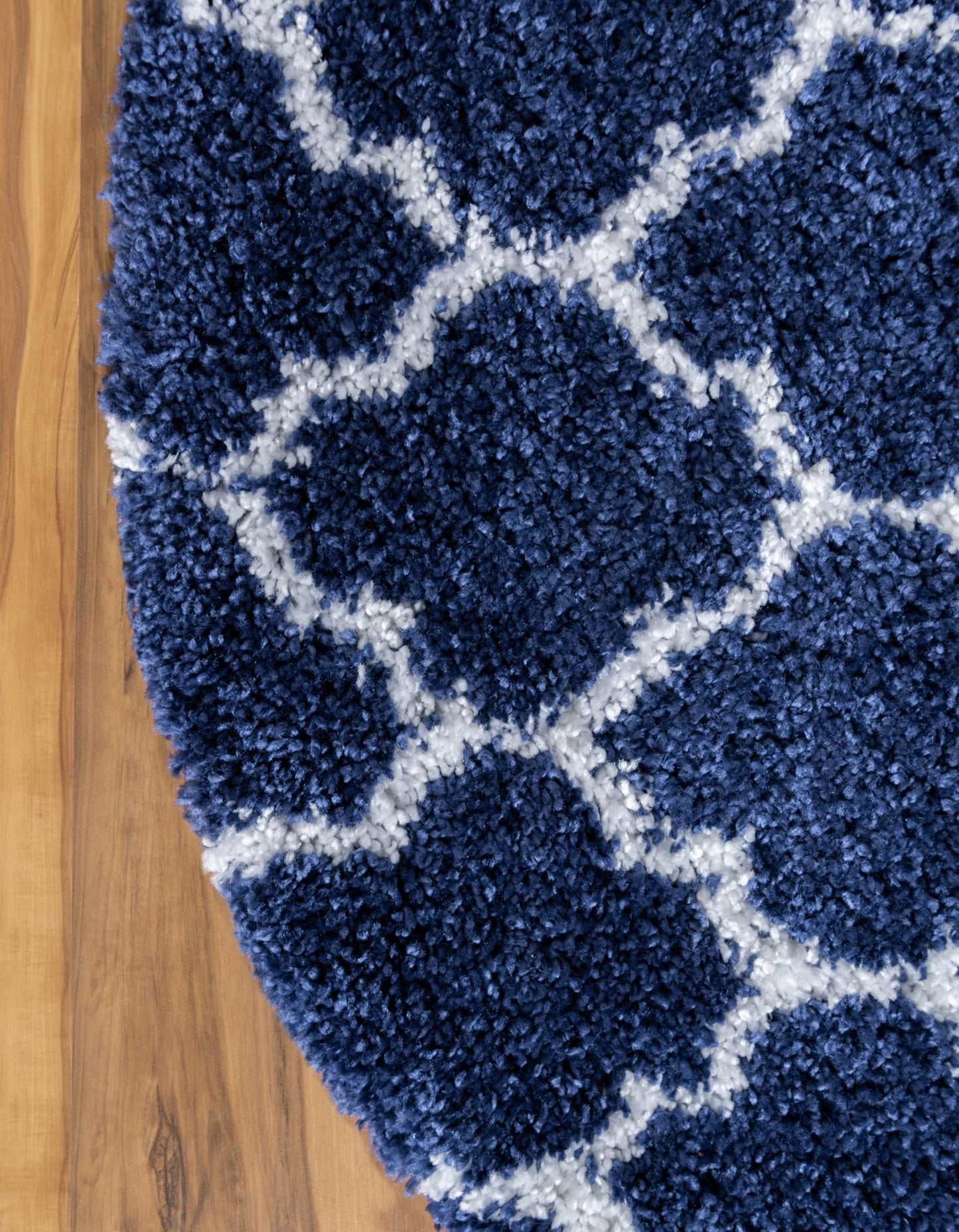 Teppich "MARA Shaggy" Rund Ultra-Marineblau 150x150 cm