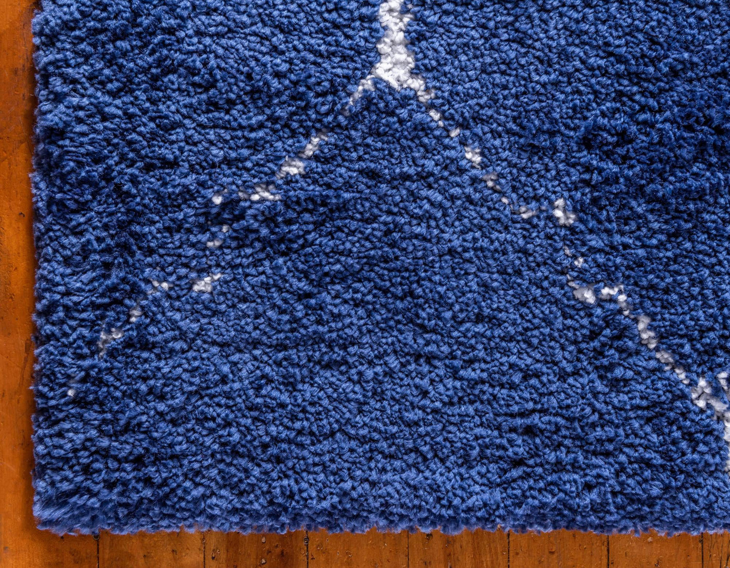 Teppich MARA Shaggy Läufer Dunkel-Marineblau 80x185 cm