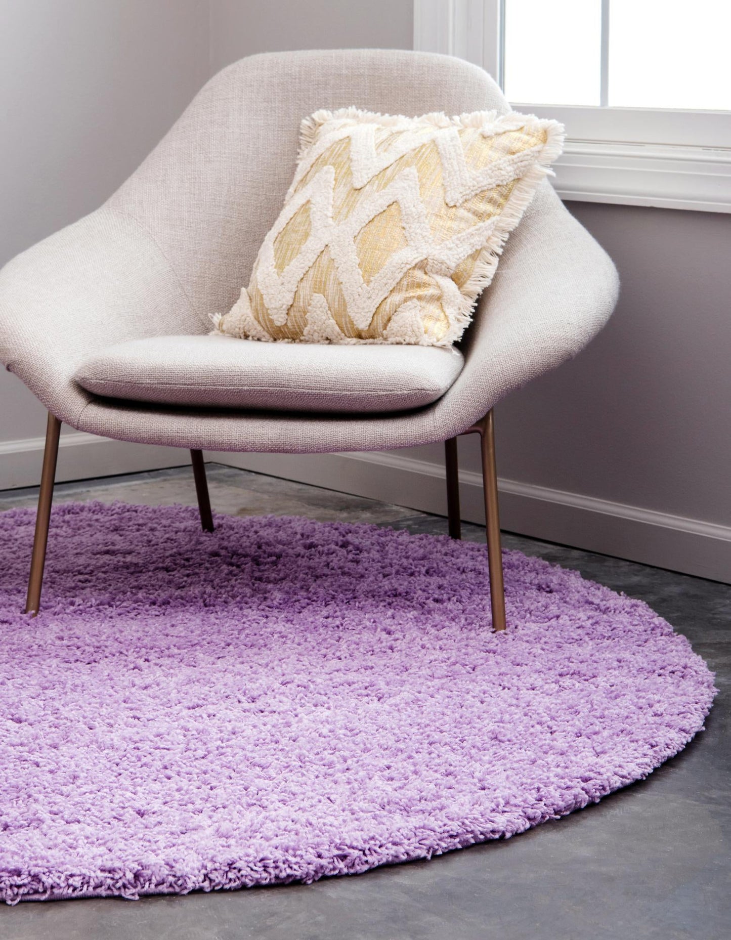 Teppich "HIGH-FLOR" Rund Lila 120x120 cm