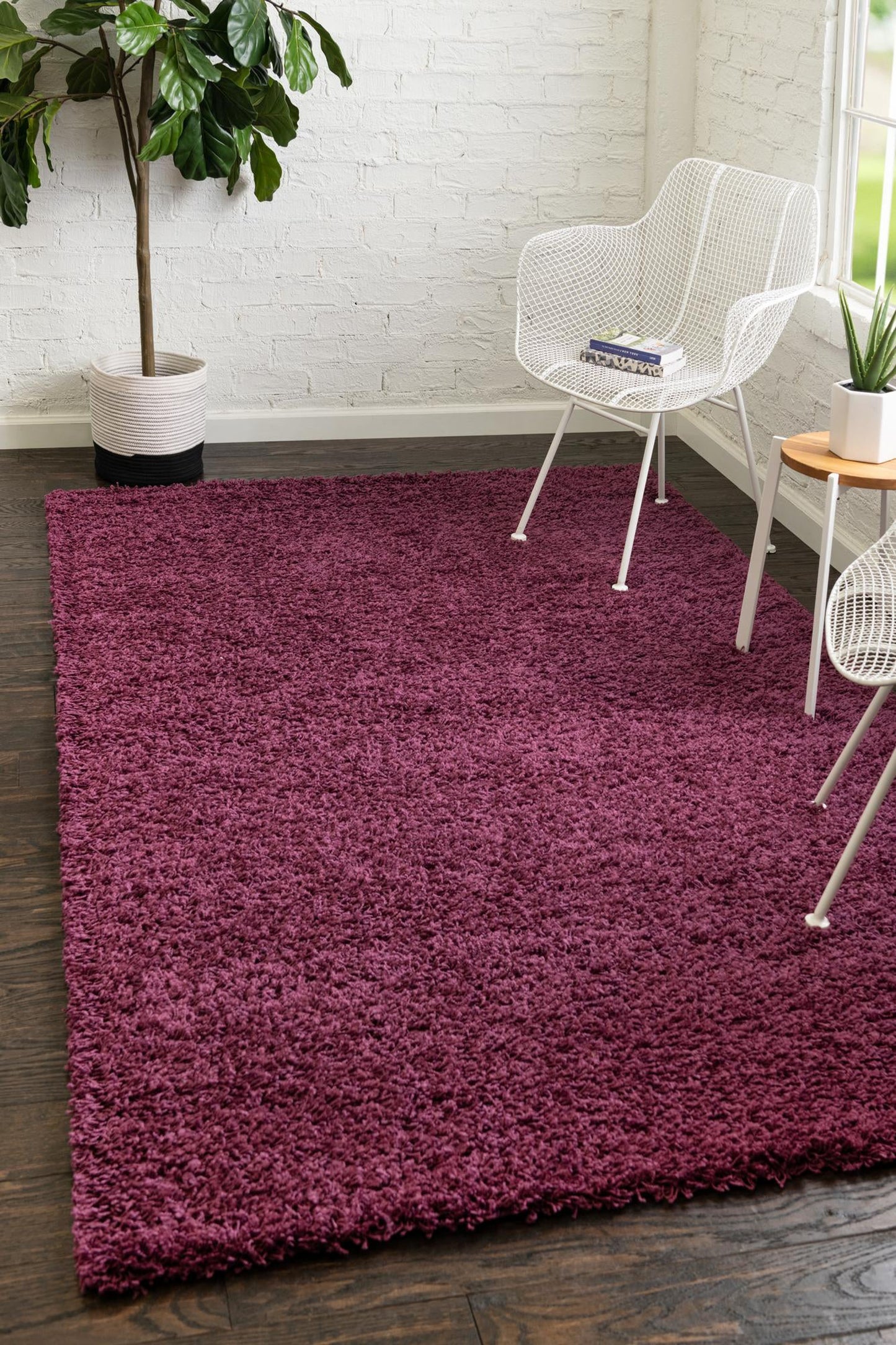 Teppich "HIGH-FLOR" Rechteckig Aubergine Lila diverse Größen