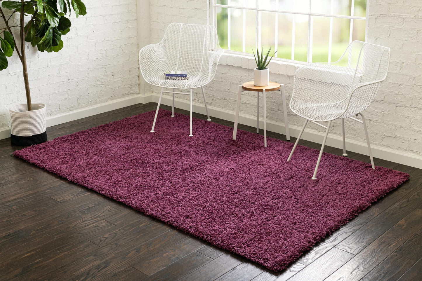 Teppich "HIGH-FLOR" Rechteckig Aubergine Lila diverse Größen