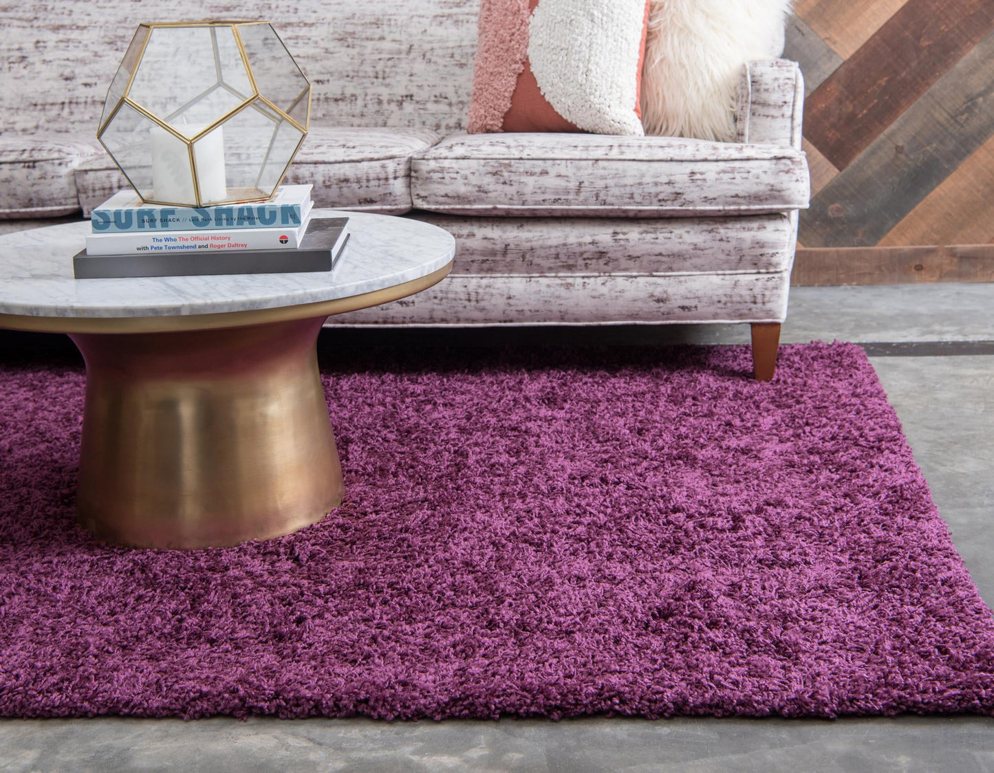 Teppich "HIGH-FLOR" Rechteckig Aubergine Lila diverse Größen