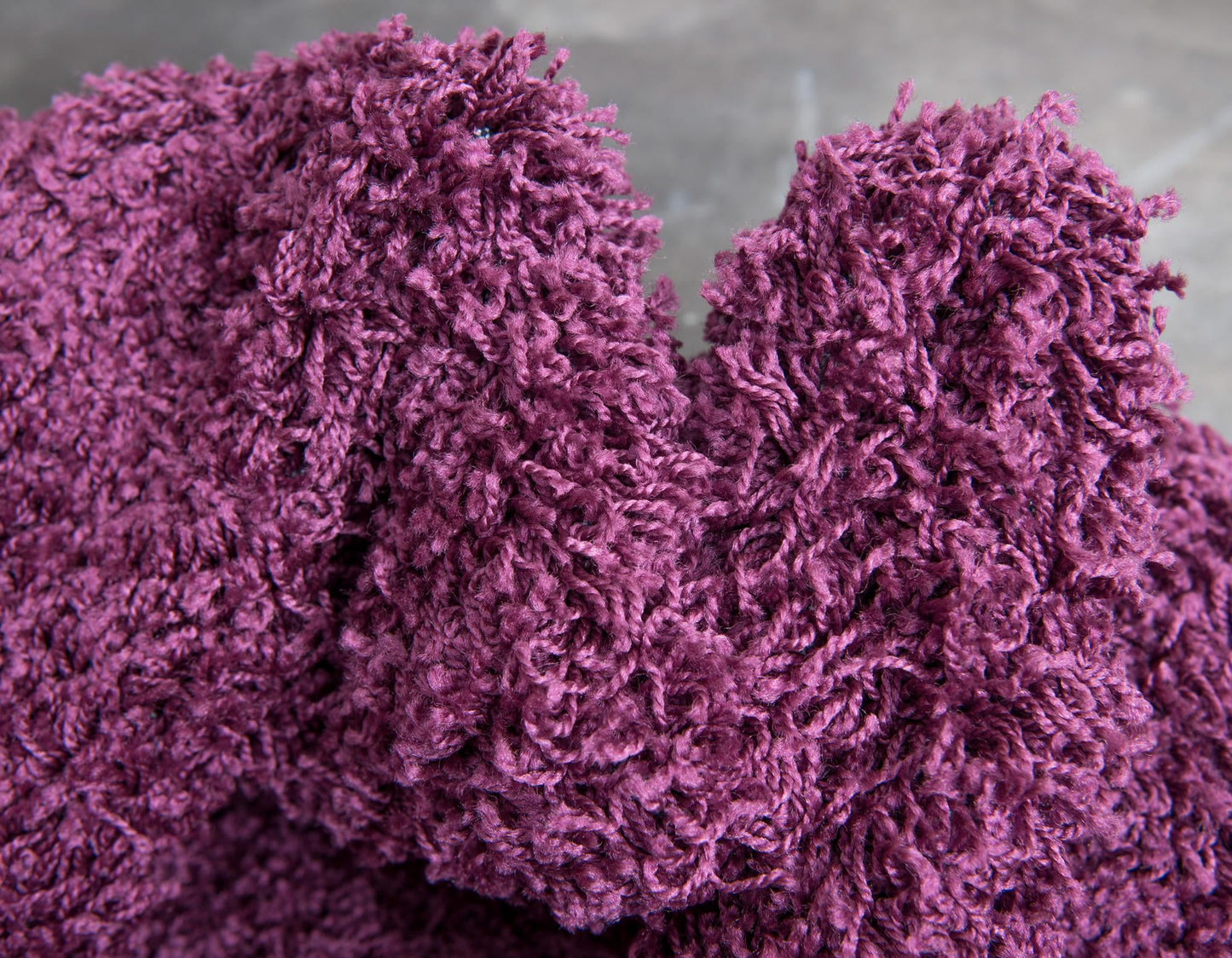 Teppich "HIGH-FLOR" Rund Aubergine Lila 120x120 cm