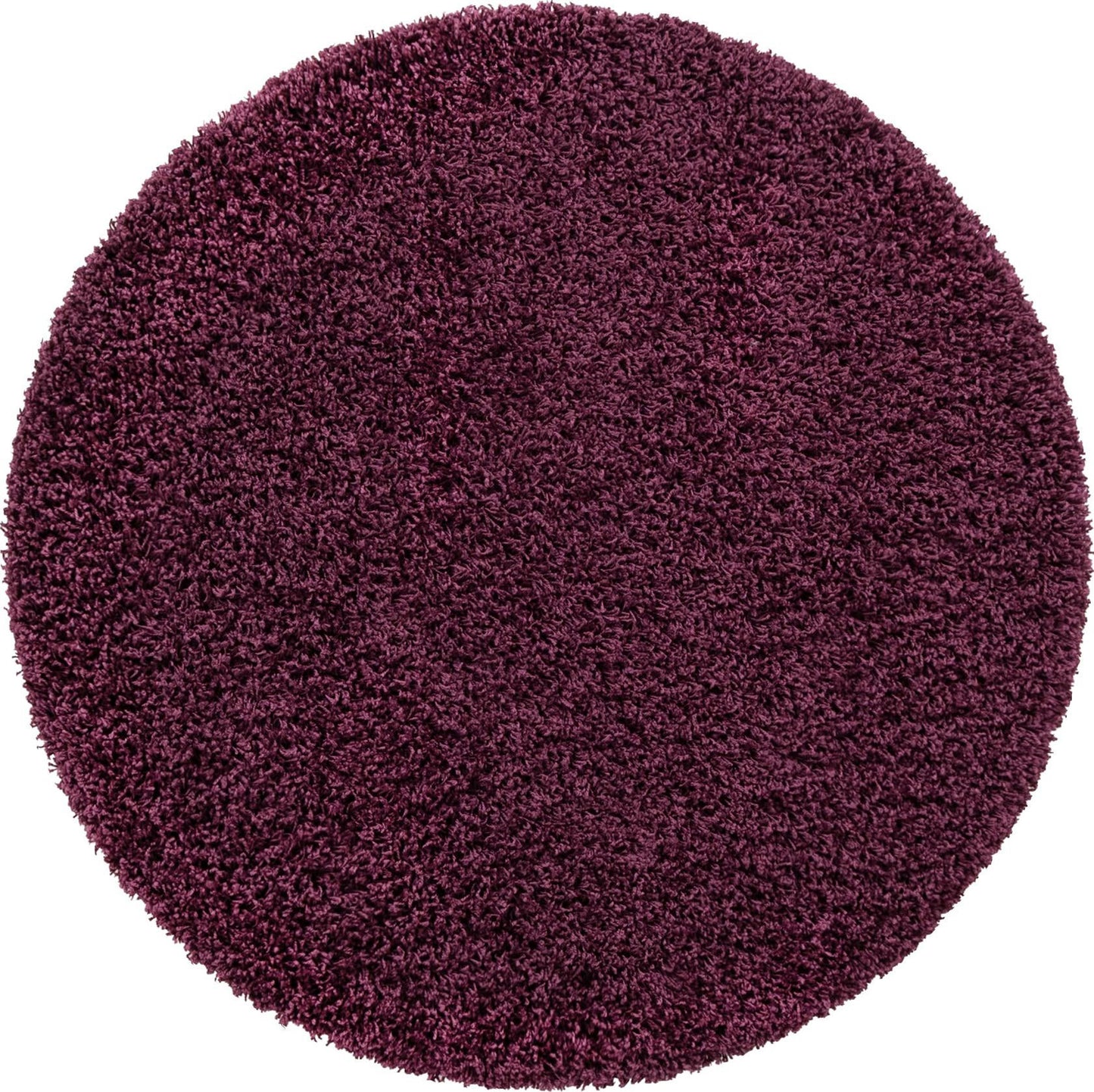Teppich "HIGH-FLOR" Rund Aubergine Lila 120x120 cm