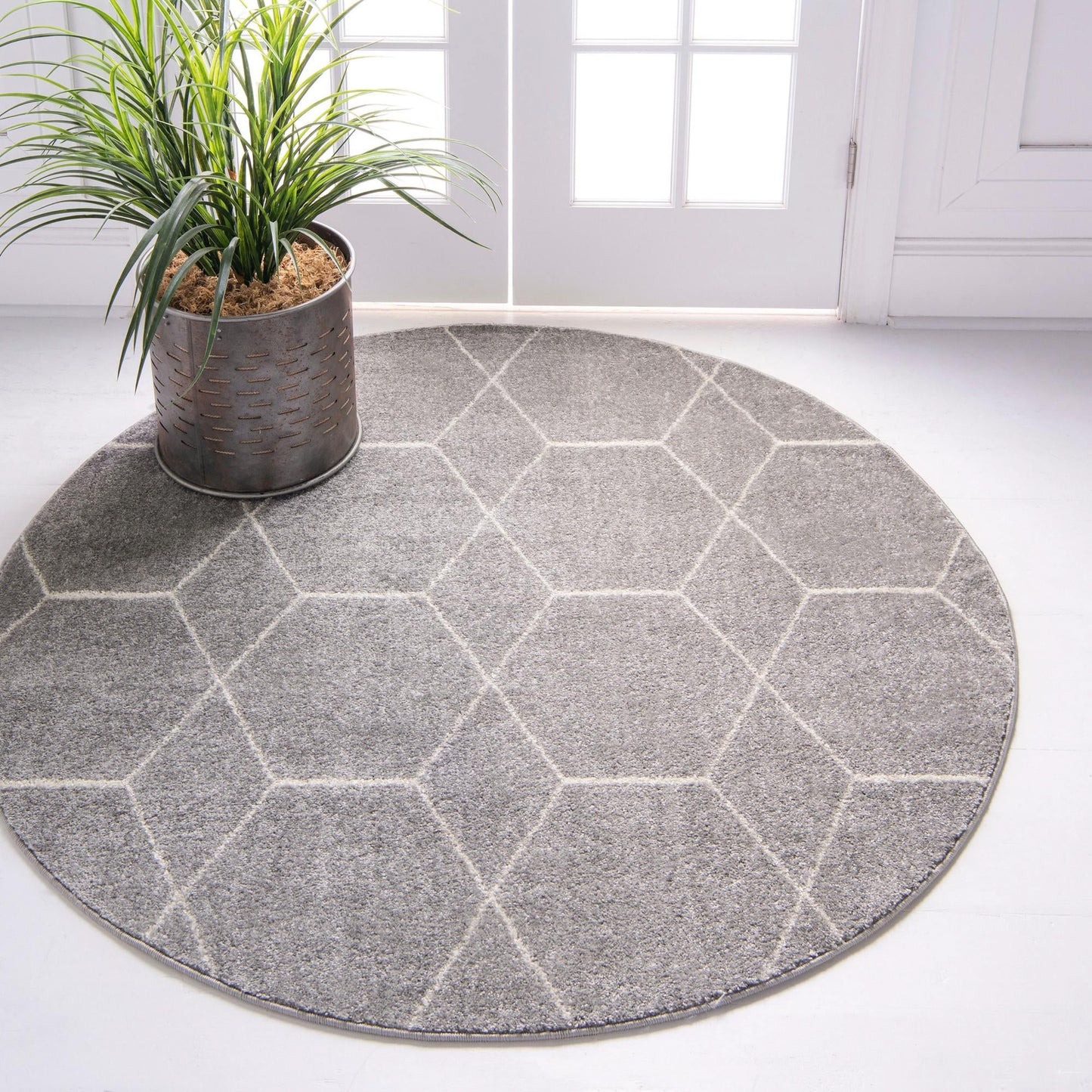 Teppich "FROZEN" Rund Hellgrau 120x120 cm