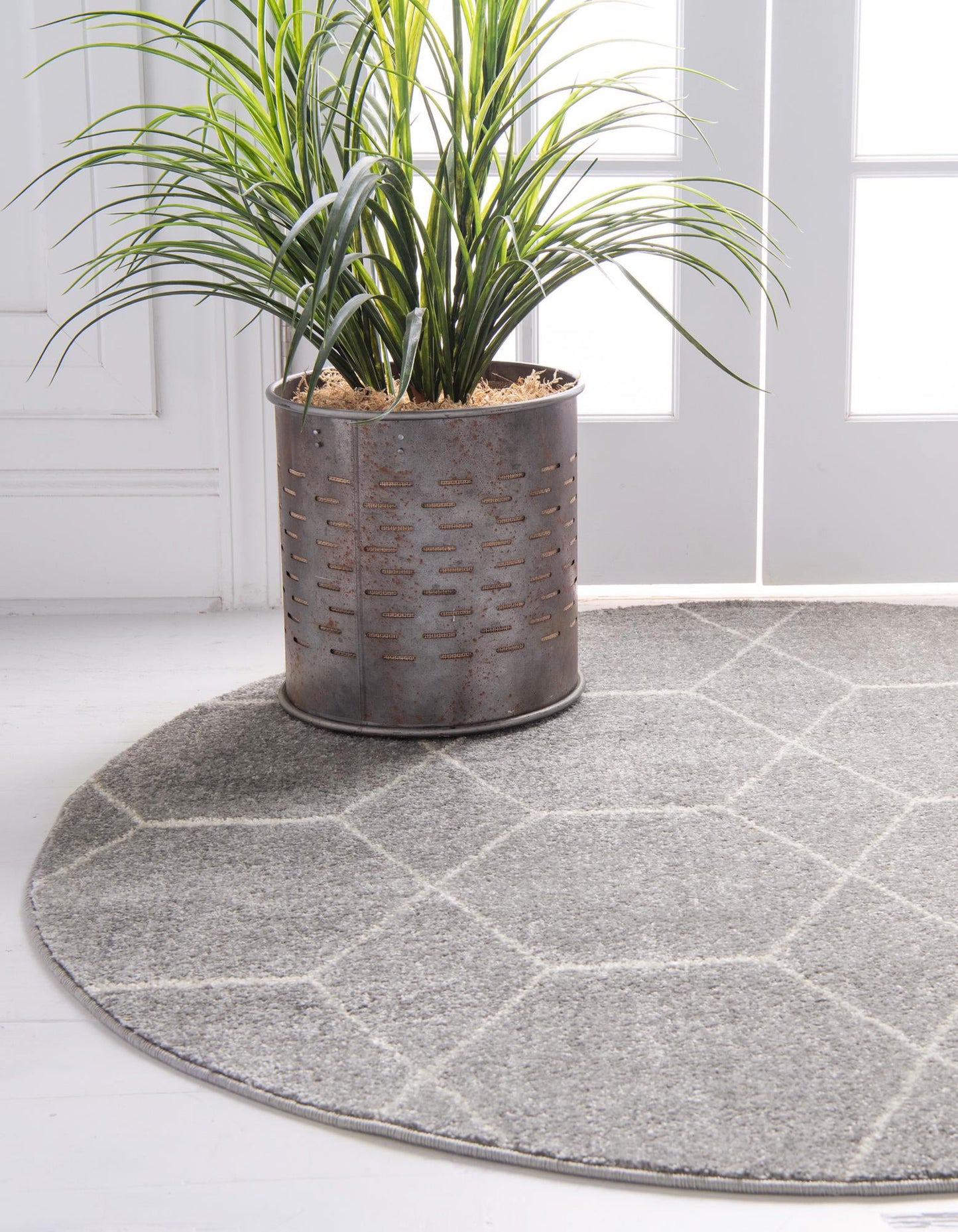 Teppich "FROZEN" Rund Hellgrau 120x120 cm